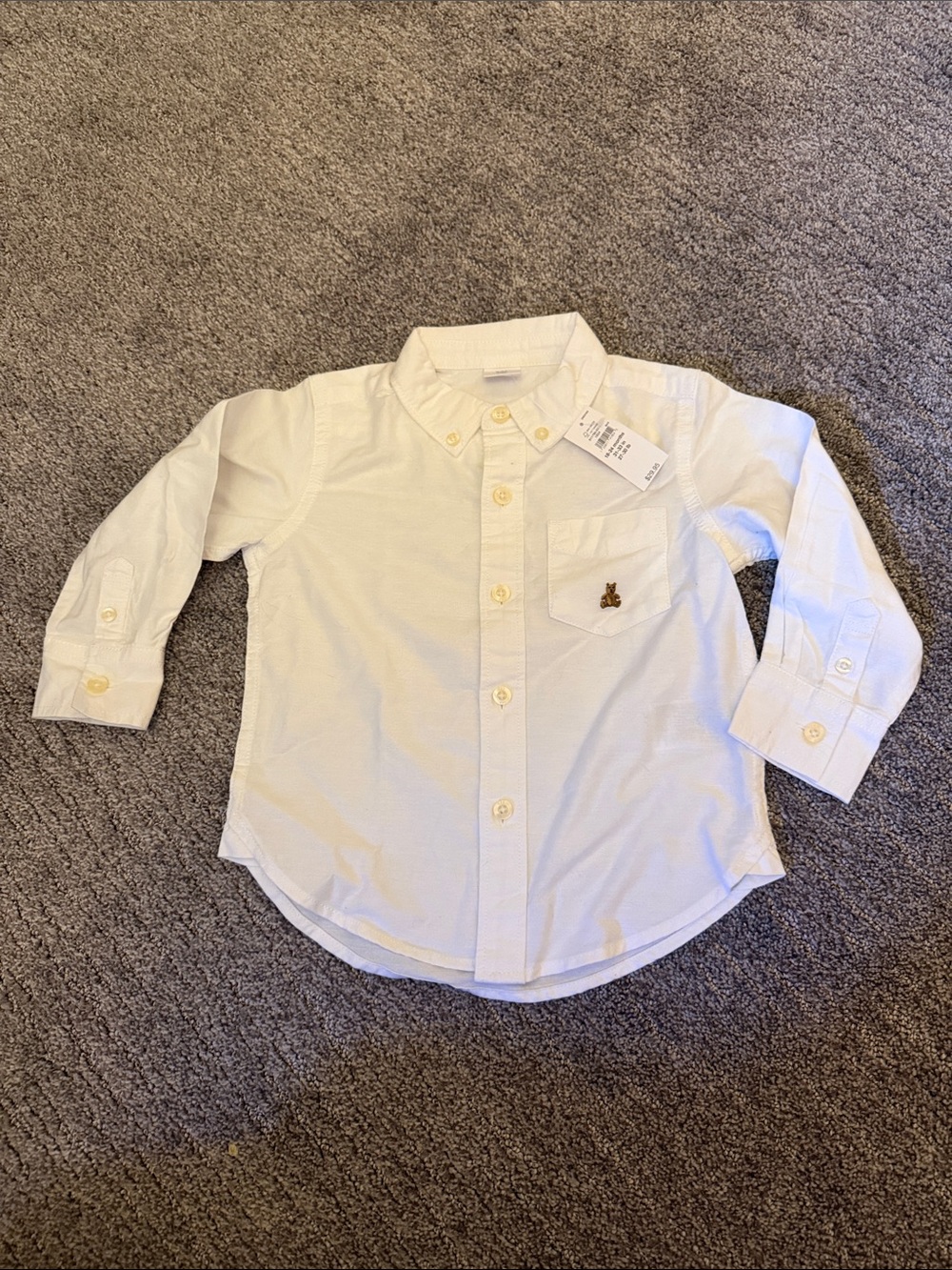 GAP White Long-Sleeve Button-Down Shirt for Kids